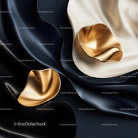 Elegant Black and White Fabric with Gold Accents