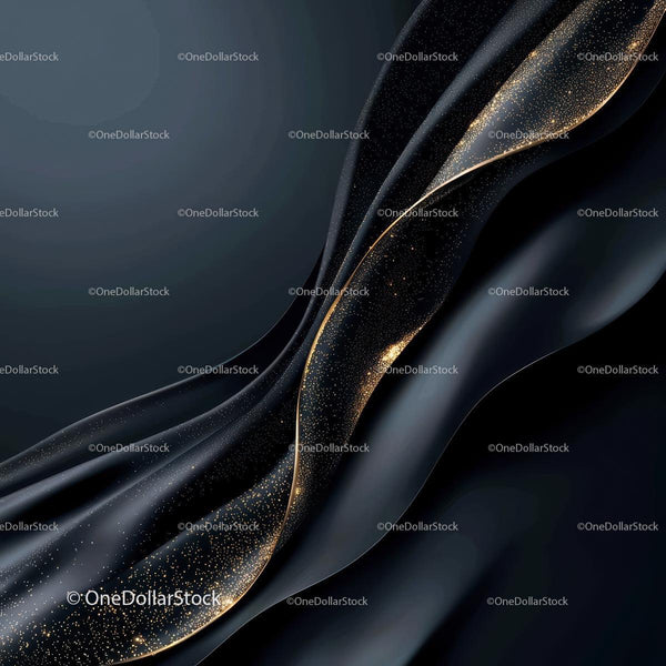 Elegant Black and Gold Abstract Wave Design
