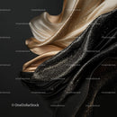 Luxurious Gold and Black Shimmering Fabric Texture