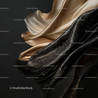 Luxurious Gold and Black Shimmering Fabric Texture