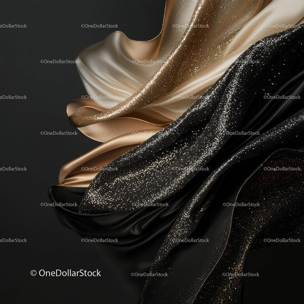 Luxurious Gold and Black Shimmering Fabric Texture