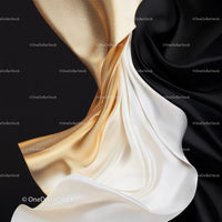 Luxurious Gold and Black Draped Silky Fabrics