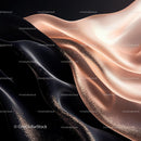 Elegant Black and Gold Flowing Silk Fabric