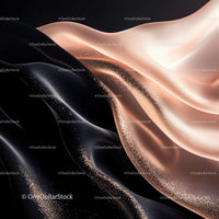 Elegant Black and Gold Flowing Silk Fabric