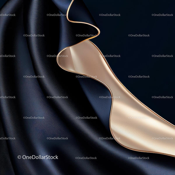 Luxurious Silk Fabric with Golden and Black Elegance