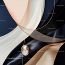 Elegant Abstract Composition with Black and Beige Textures