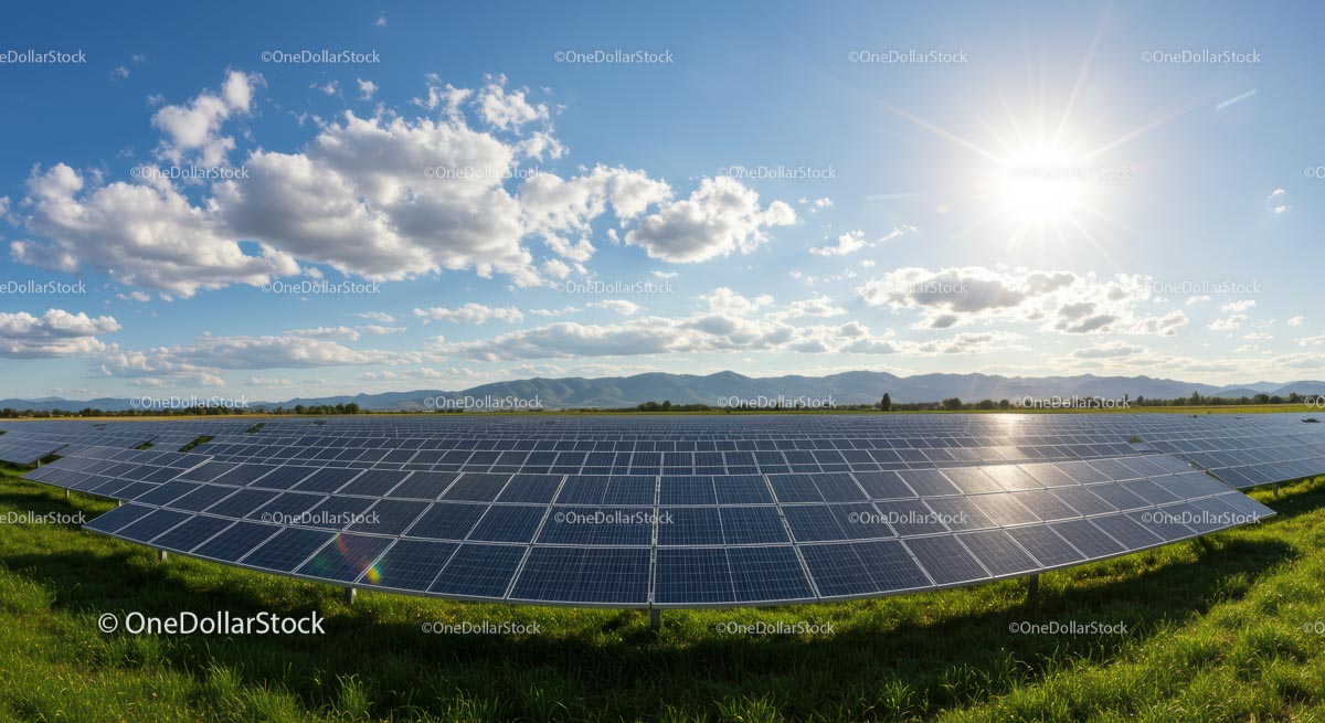 Solar Panels Under Blue Sky on a Sunny Day