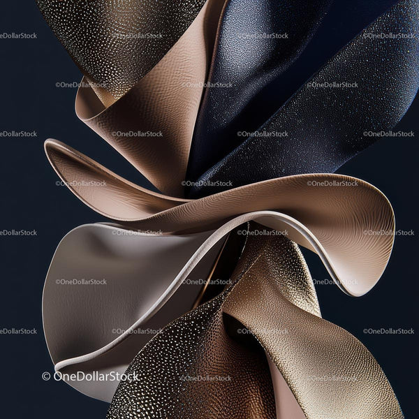 Elegant Abstract Sculpture with Metallic Textures