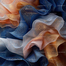 Abstract Blue and Orange Fabric Waves