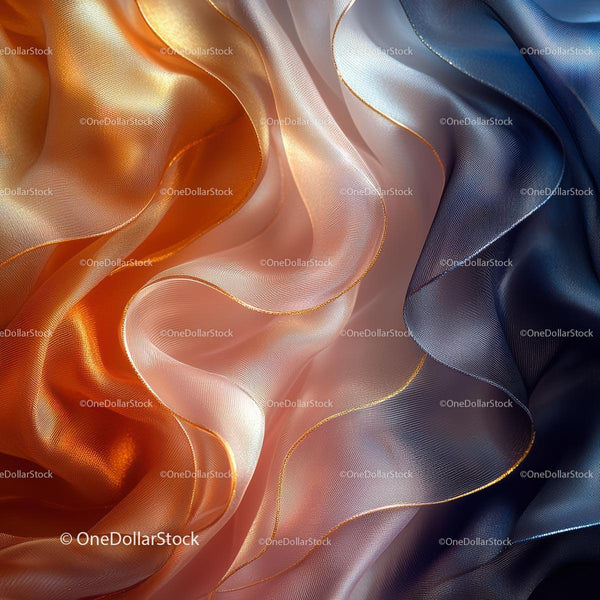 Elegant Waves of Colorful Silk Fabric