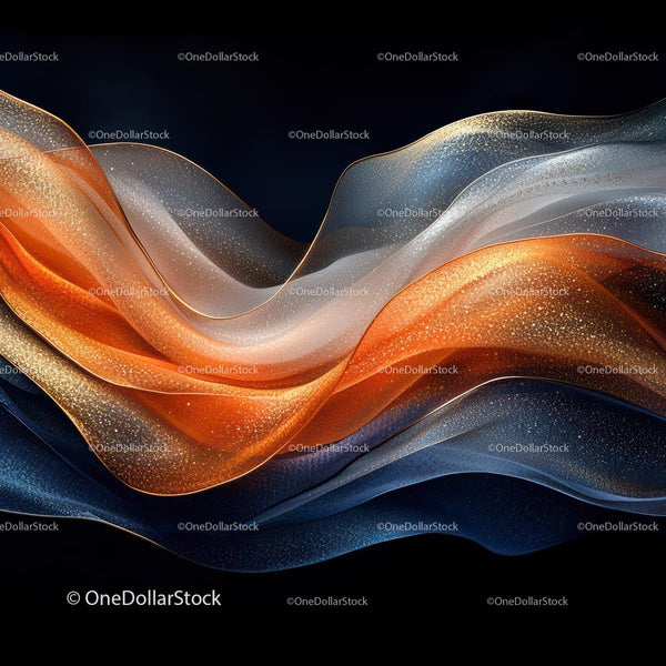 Elegant Flowing Abstract Waves with Gold Highlights