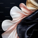 Elegant Silk Folds with Black, White, and Gold Textures