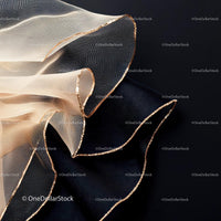Elegant Black and Beige Fabric with Golden Trim