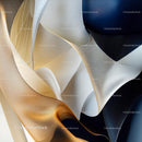 Elegant Abstract Design with Flowing Gold and White Curves