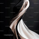Elegant Draped Fabric on Black Background