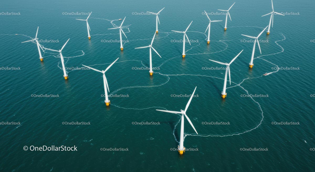 Offshore Wind Farm Generating Sustainable Energy