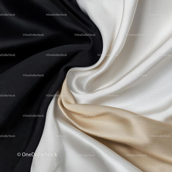 Elegant Swirling Silk in Black, White, and Beige Tones