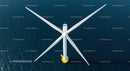 Aerial View of Offshore Wind Turbine in the Blue Ocean