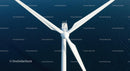 Aerial View of Offshore Wind Turbine Over Blue Ocean Waters