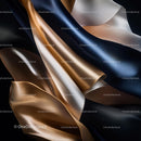 Elegant Satin Fabrics in Gold and Blue Tones