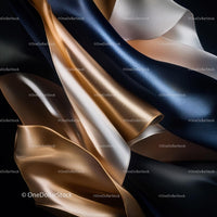 Elegant Satin Fabrics in Gold and Blue Tones