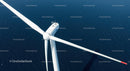 Aerial View of Offshore Wind Turbine Over Blue Ocean