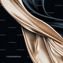 Luxurious Beige and Black Satin Fabric Folds