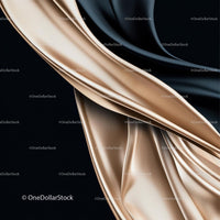Luxurious Beige and Black Satin Fabric Folds