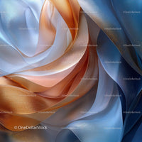 Flowing Silk Ribbons in Orange and Blue Hues
