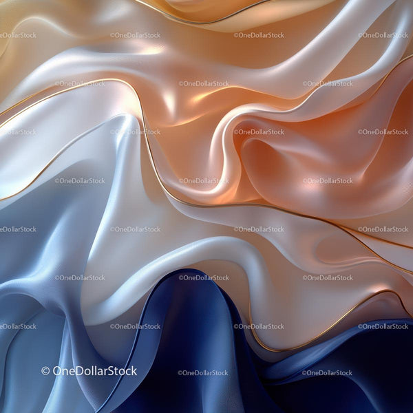 Flowing Silk Fabric with Elegant Waves and Soft Colors