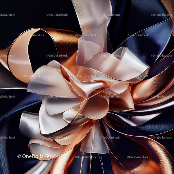 Elegant Twisted Ribbons in Navy and Copper Tones
