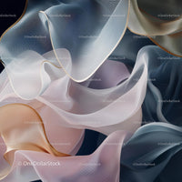 Flowing Sheer Fabrics with Elegant Curves and Pastel Hues