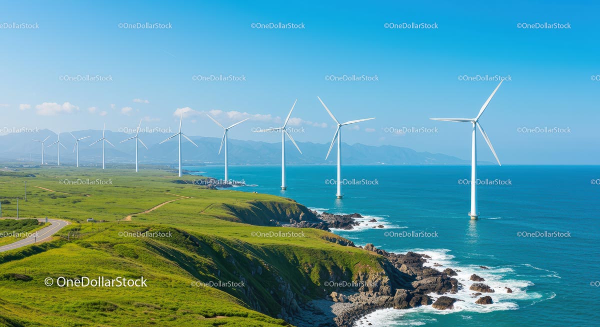 Turbiny wiatrowe na wybrzeżu wykorzystujące energię odnawialną