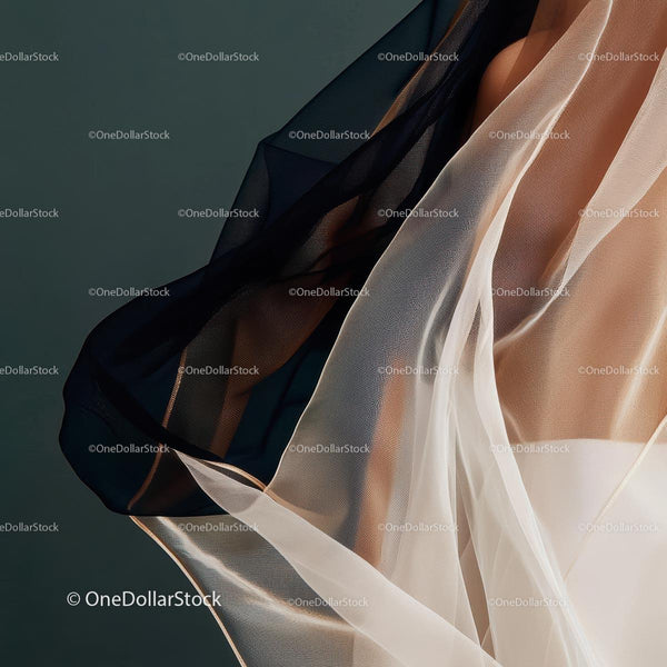 Delicate Sheer Fabric in Elegant Flowing Motion