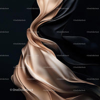 Elegant Black and Beige Silk Fabric Waves