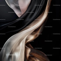 Elegant Abstract Fabric with Black and Gold Waves