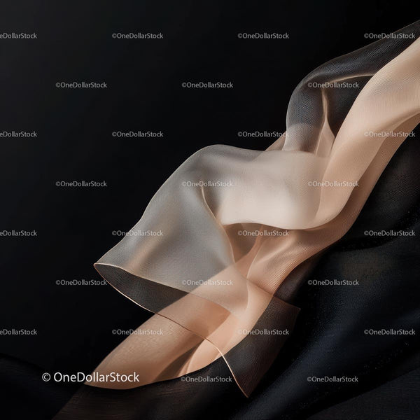 Elegancka Beżowa Tkanina Spływająca na Czarnym Tle