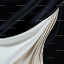 Elegant Drapery in Black and White Silk Fabric