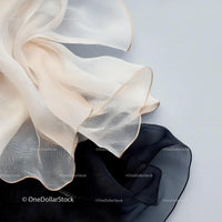 Elegant Sheer Fabric in Black and Beige Tones