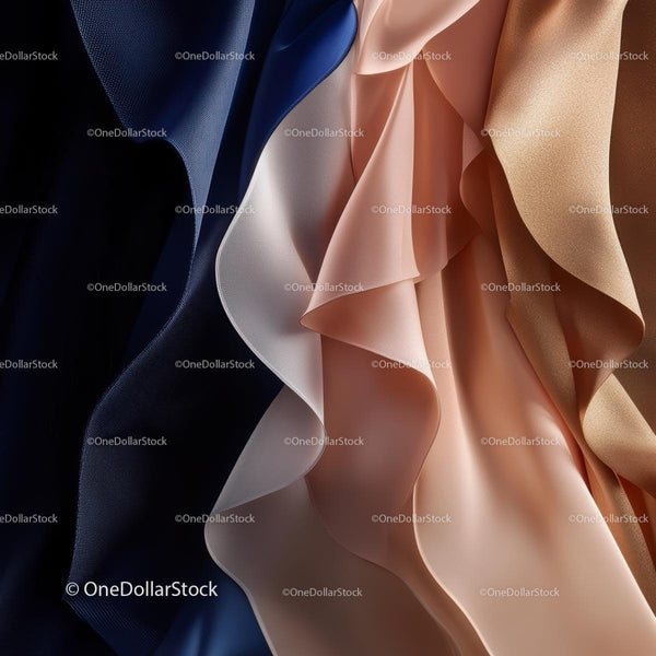 Elegant Textured Silk Fabric with Draped Folds