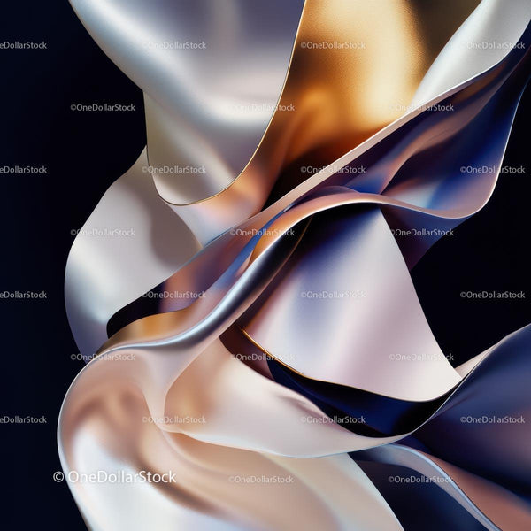 Abstract Flowing Metallic Fabric with Elegant Curves
