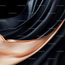 Abstract Black and Gold Satin Fabric Background