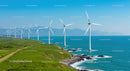 Scenic Coastal Wind Farm on a Clear Day