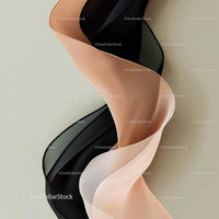 Elegant Beige and Black Abstract Ribbon Design