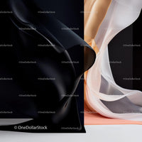 Elegant Drapery of Contrasting Fabrics in Motion