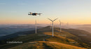 Drone Over Wind Turbines at Sunset in Rolling Hills