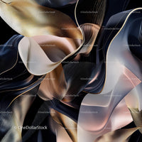 Elegant Abstract Art with Smooth Gold and Black Accents