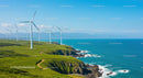Wind Turbines Along Scenic Coastal Cliffs