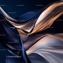 Elegant Silk Waves in Blue and Gold Hues