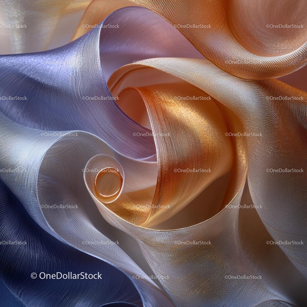 Elegant Waves of Sheer Silk Fabric in Soft Hues